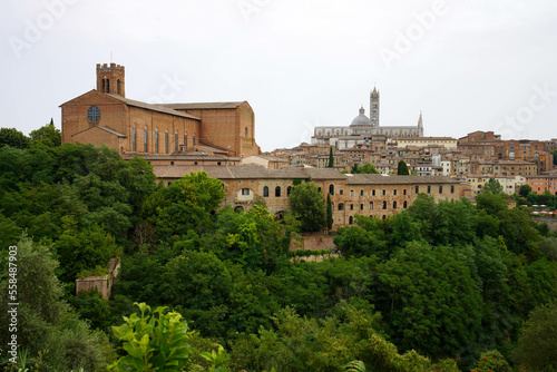 Beautiful cityscape of the historic medieval town of Siena, Tuscany, Italy