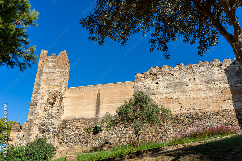 Walls of Sohail Castle in Fuengirola, Spain on September 17, 2022