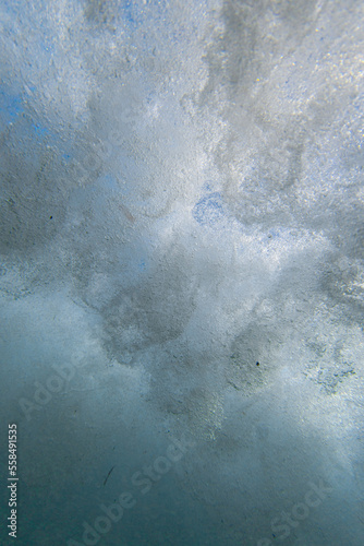View of wave form formation from underwater.
