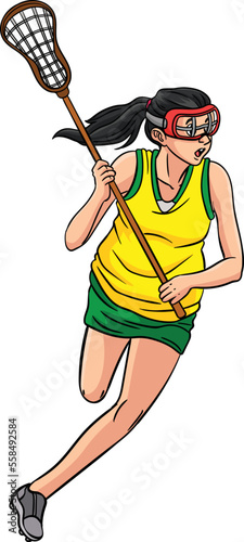Lacrosse Sports Cartoon Colored Clipart