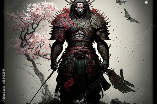 Dark Theme Samurai Generative AI