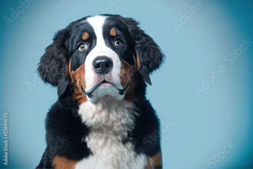 Beautiful pet portrait of dog, bernese bountain dog © Hixel
