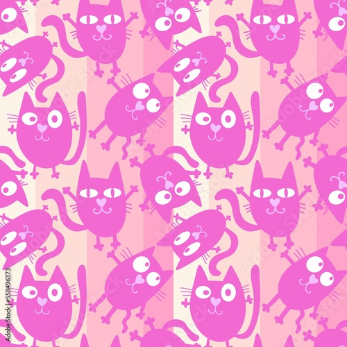 Halloween animals seamless black toys cats pattern for wrapping paper and kids clothes print and fabrics