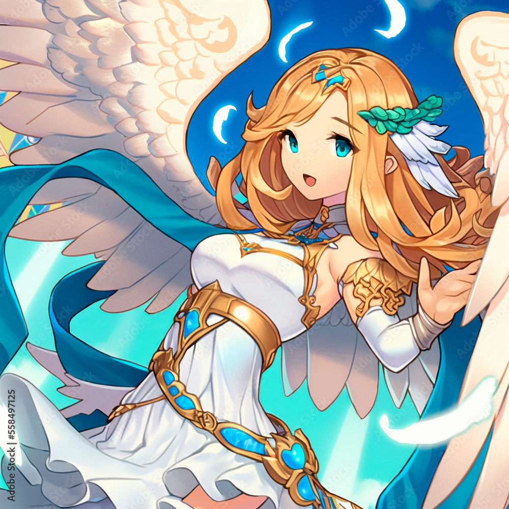 Beautiful Angel Girl In Anime Style High Quality Illustration Stock Illustration Adobe Stock