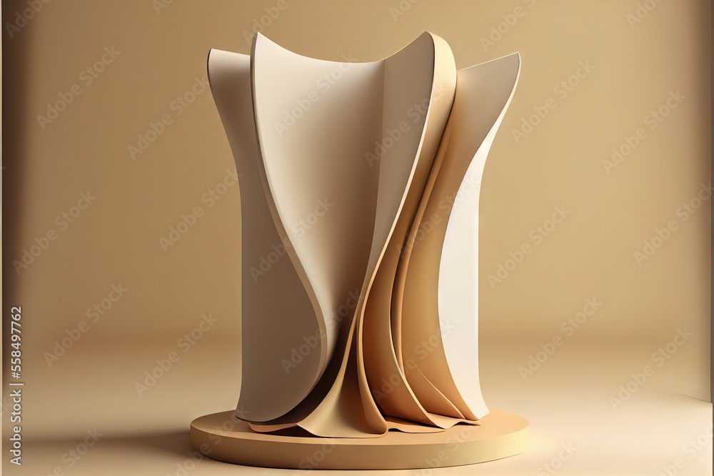 3D podium with fabric. AI generated art illustration.
3D podium with fabric. AI generated art illustration.