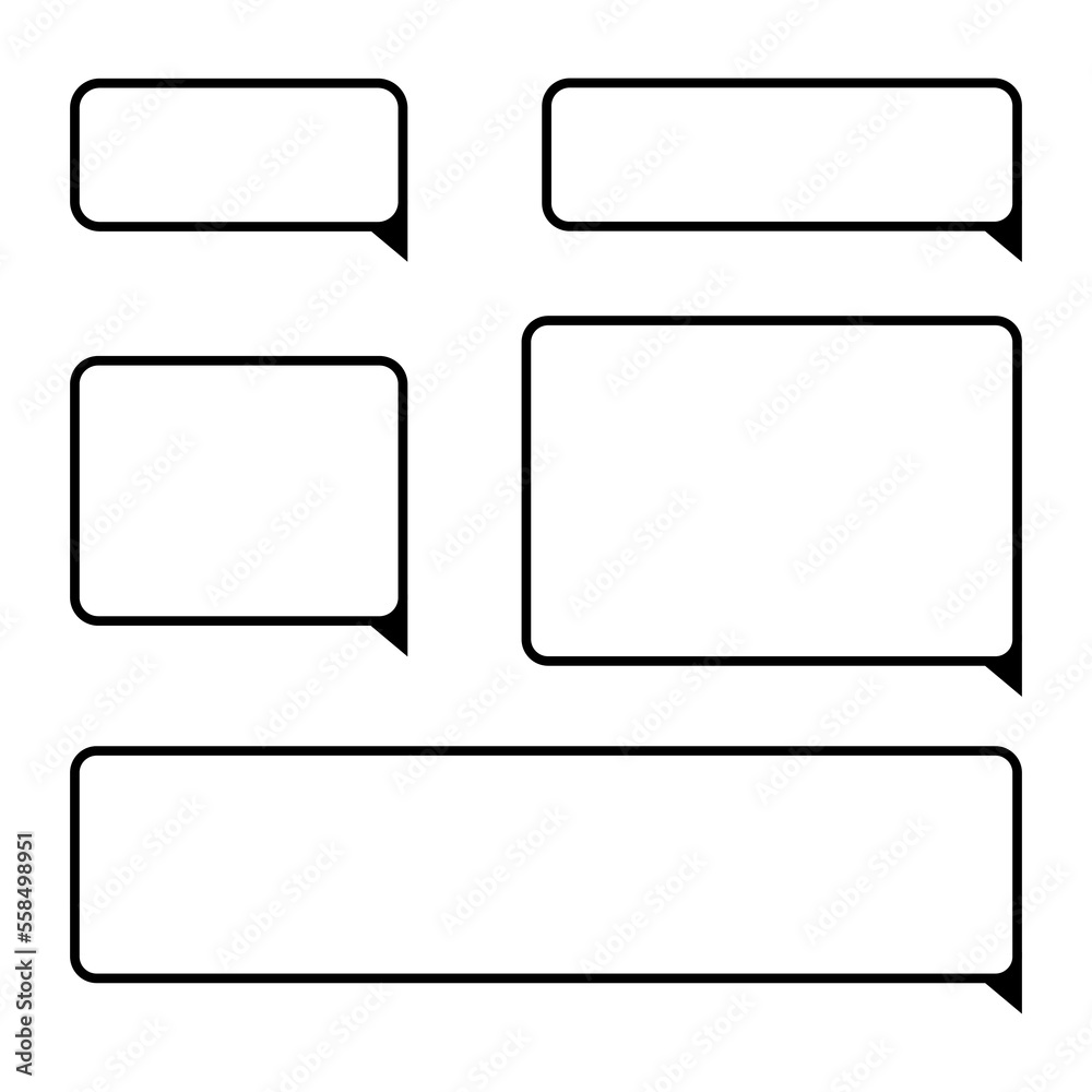 Text bubbles set with black contour. Vector illustration Text bubbles set with black contour. Vector illustration