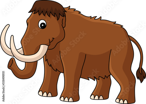 Mammoth Animal Cartoon Colored Clipart 