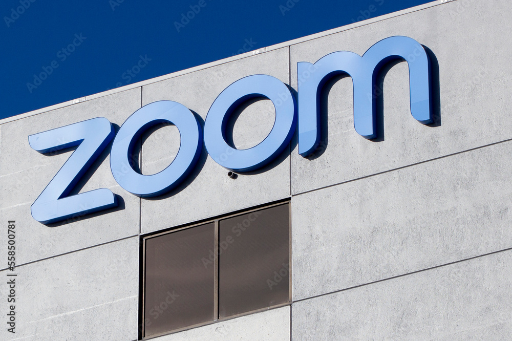 San Jose, CA, USA Feb 17, 2020 The Zoom logo seen at Zoom Video