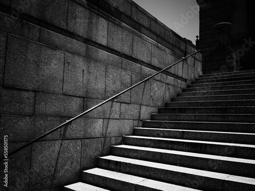 Fototapeta Naklejka Na Ścianę i Meble -  Black and white staircase