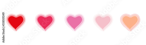 Set of hearts. Saint Valentine. Vector graphics in flat style