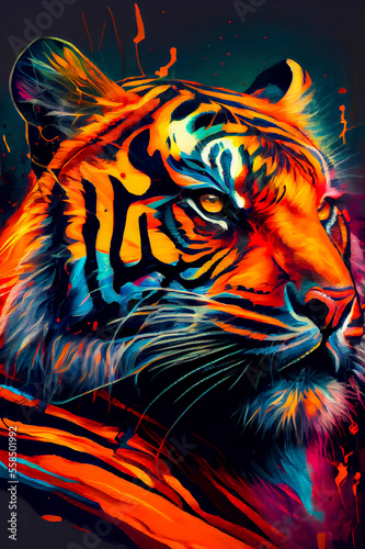 Colorful Tiger illustration © Fernando