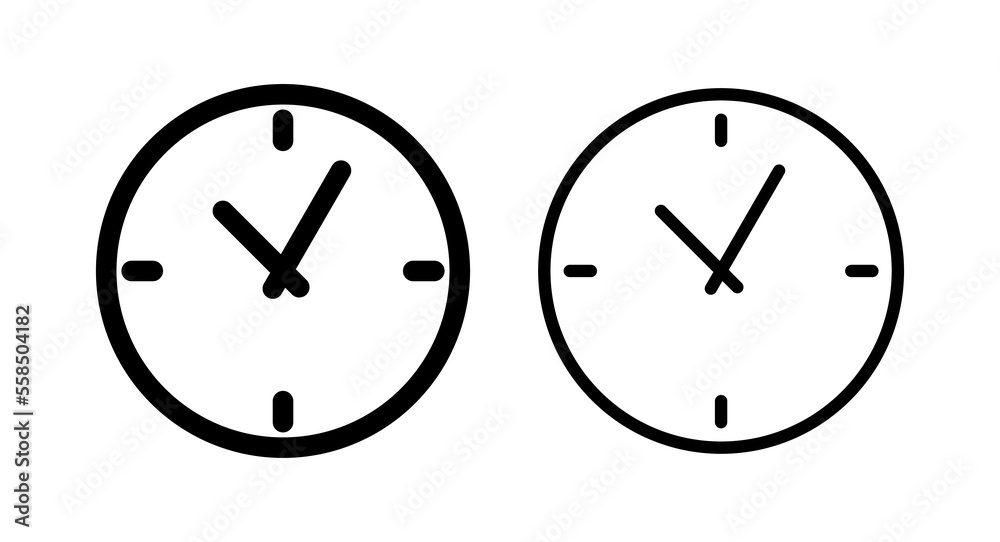 Clock icon vector illustration. Time sign and symbol. watch icon Clock icon vector illustration. Time sign and symbol. watch icon
