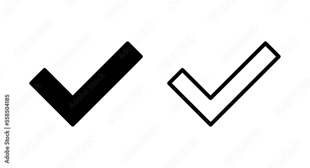 Check mark icon vector illustration. Tick mark sign and symbol Check mark icon vector illustration. Tick mark sign and symbol