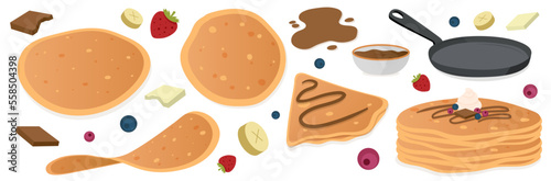 Canvas Print Pancakes - Illustrations around the Candlemas Festival - Pancakes and garnishes