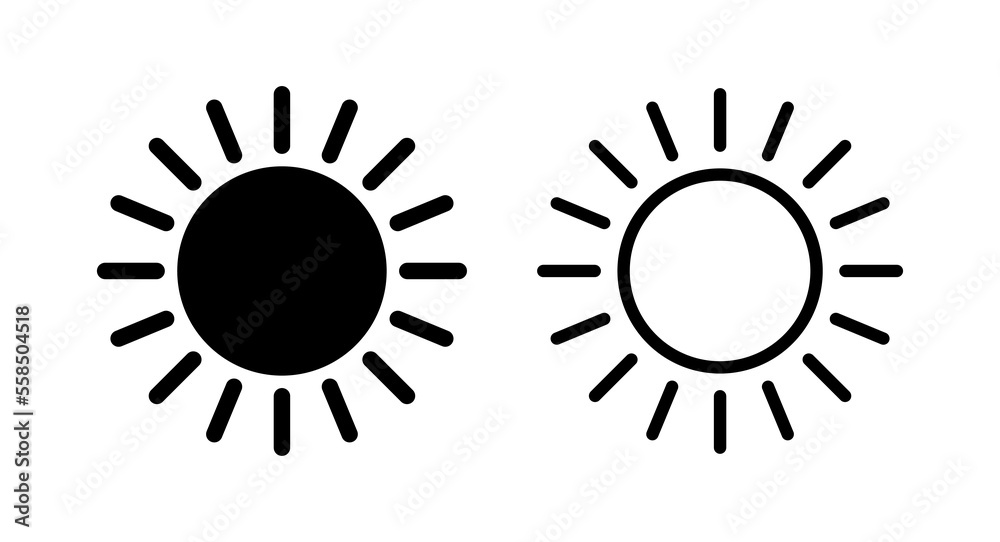 Fototapeta premium Sun icon vector illustration. Brightness sign and symbol.