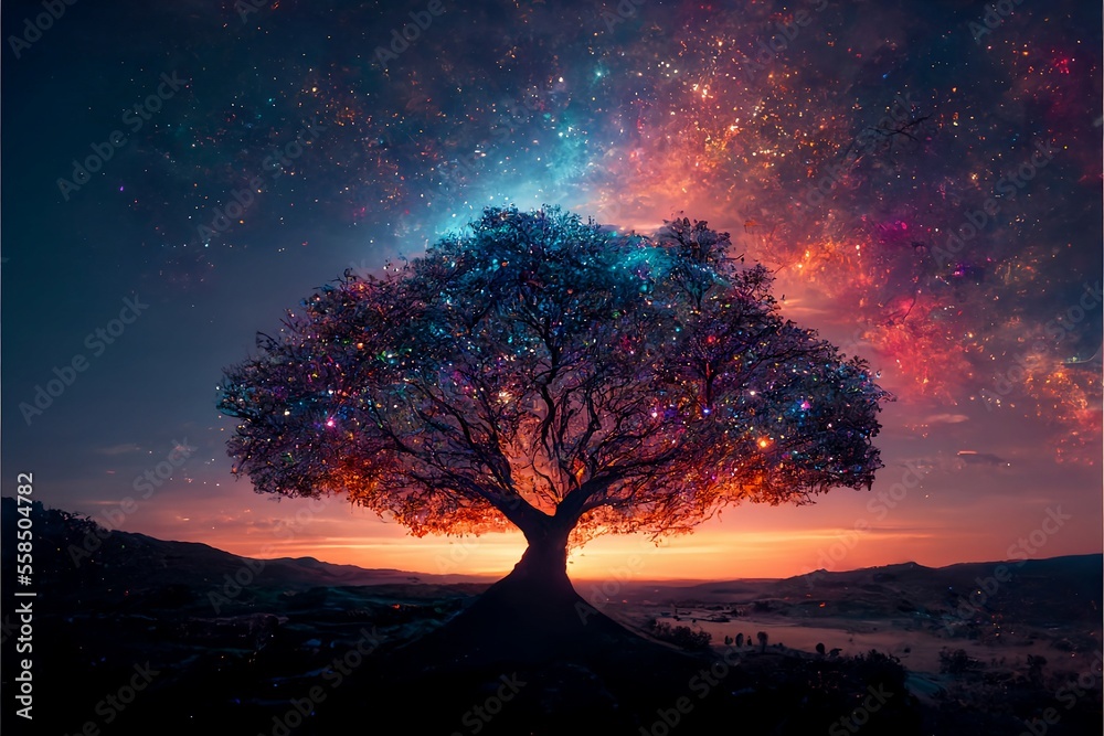 The Tree of Life: An Eternal Symbol generated by artificial intelligence 