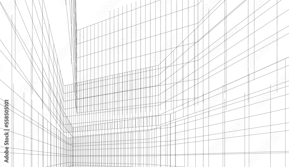 Modern architecture vector 3d illustration