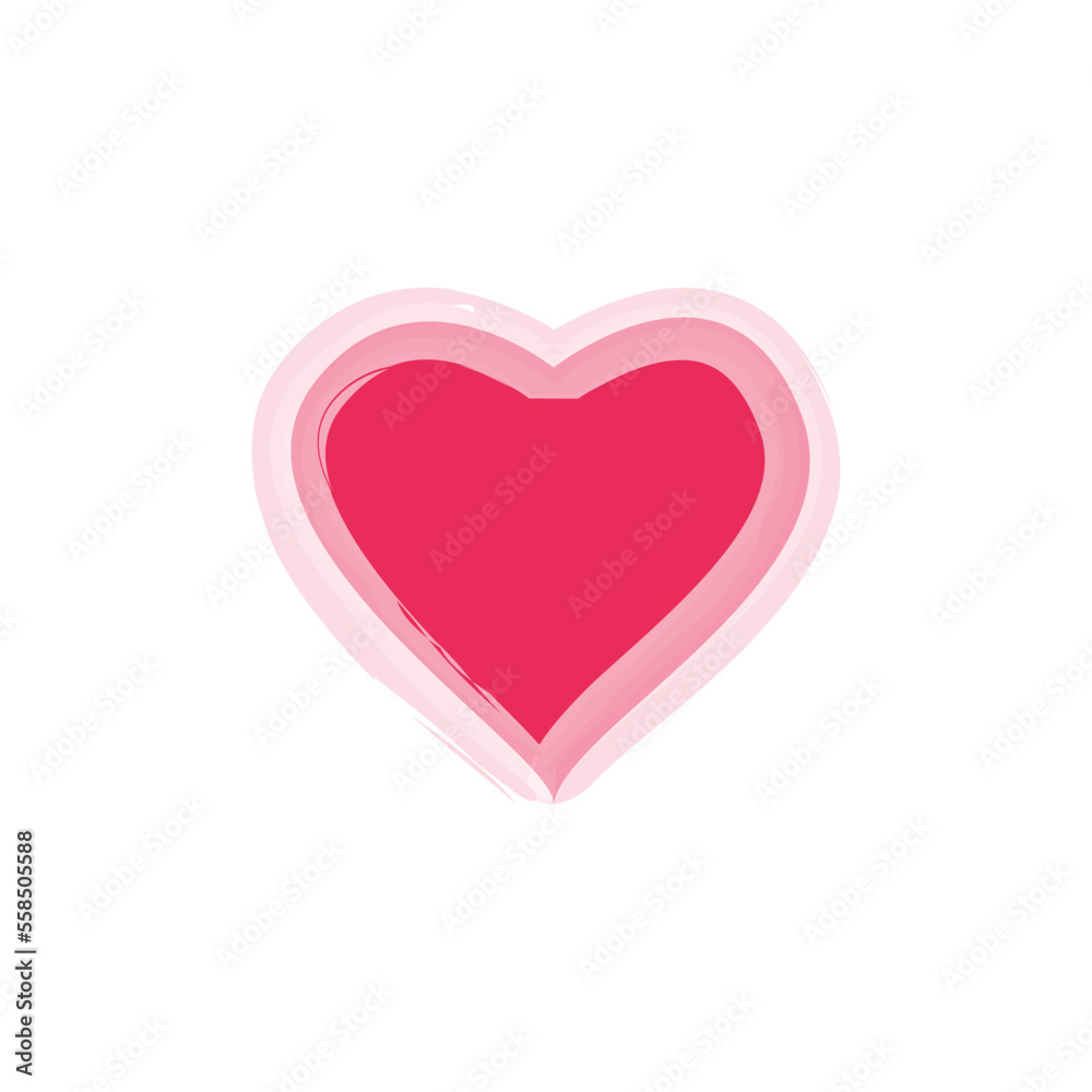 Heart Saint Valentine. Vector graphics in flat style