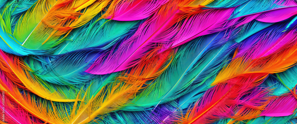 Obraz premium Backgrounds with bright multicolored feathers