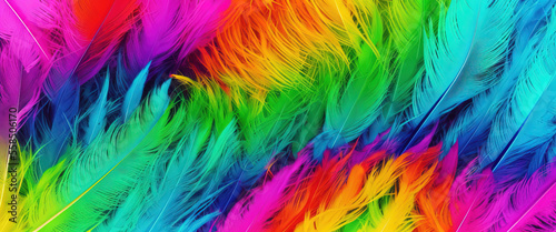 Wallpaper Mural Backgrounds with neon-colored bird feathers Torontodigital.ca