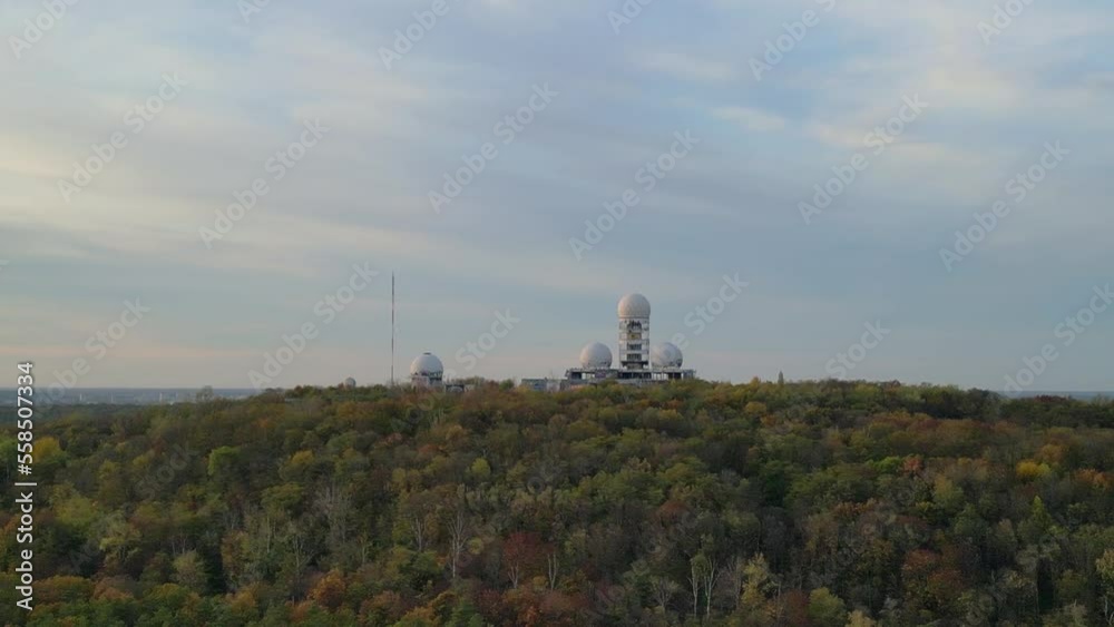 pile of rubble Gorgeous aerial view flight drone of berlin forest at teufelsberg pile of rubble Gorgeous aerial view flight drone of berlin forest at teufelsberg