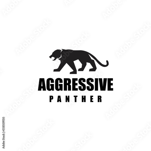 Aggressive Panther logo vintages animal