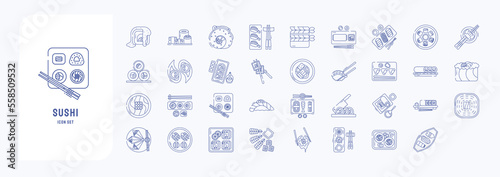 Sushi vector illustration, Japanese food Included the icons as sashimi, maki, sushi roll icon set