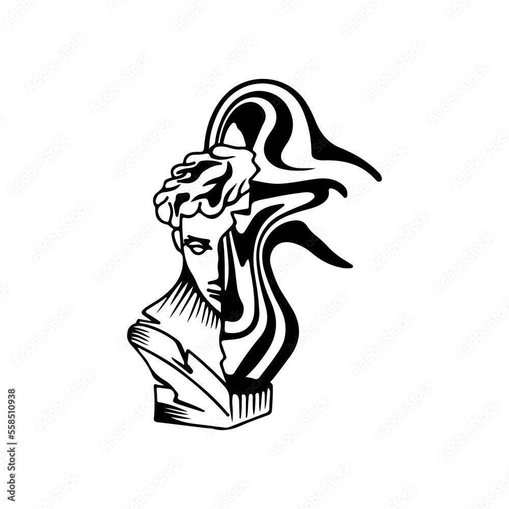 vector illustration of abstract greek statue vector illustration of abstract greek statue