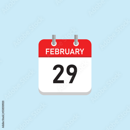 February 29 Concept Design. Vector Illustration.