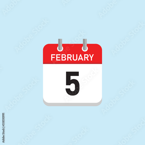 February 5 Concept Design. Vector Illustration.