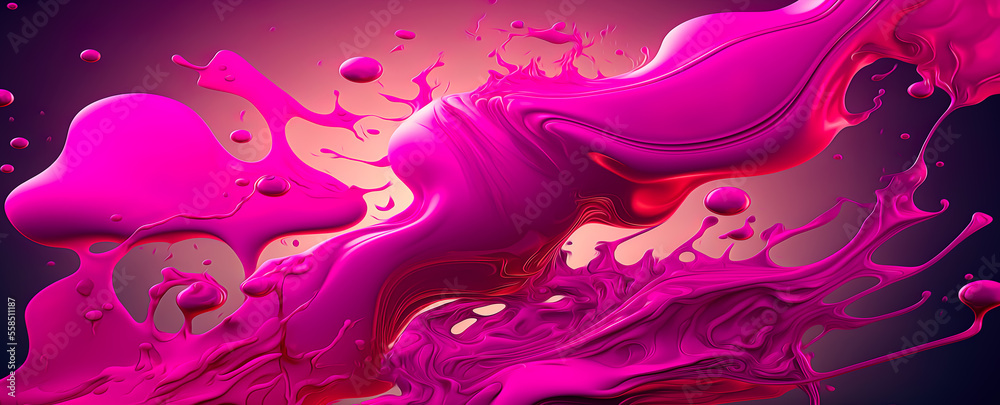 abstract modern viva magenta background with liquid waves