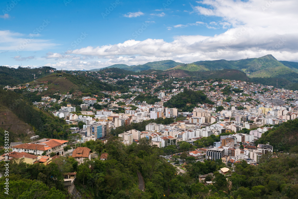 Nova Friburgo City and Hills Aerial View