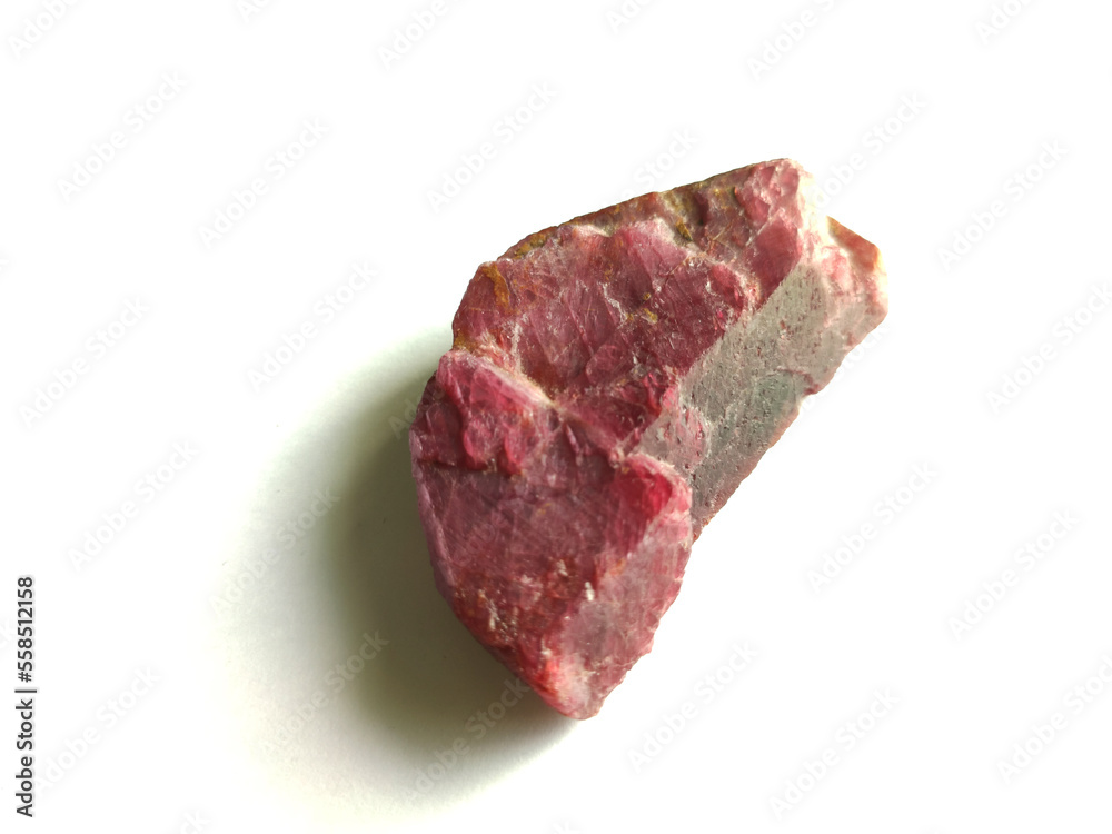 Obraz premium natural mineral rough red ruby gemstone sapphire crystal unheated