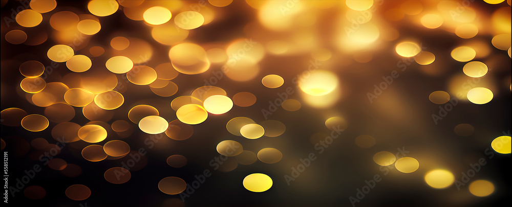 defocused Background with golden bokeh lights