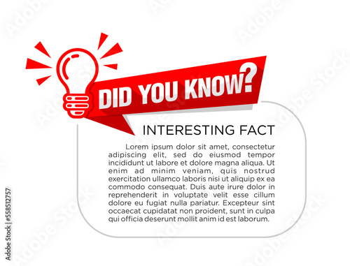 Funny bubble for copying text. Did you know Web banner with frame and bulb, idea box, quote for interesting fact. Vector on transparent background