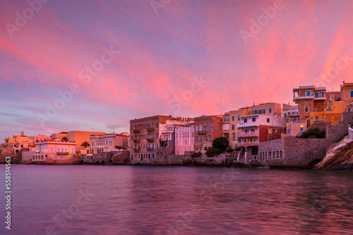 Vaporia district of Ermoupoli town on Syros island. photo