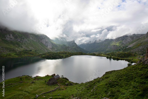 Lake inÂ SomiedoÂ National Park, Asturias, SpainÂ  photo