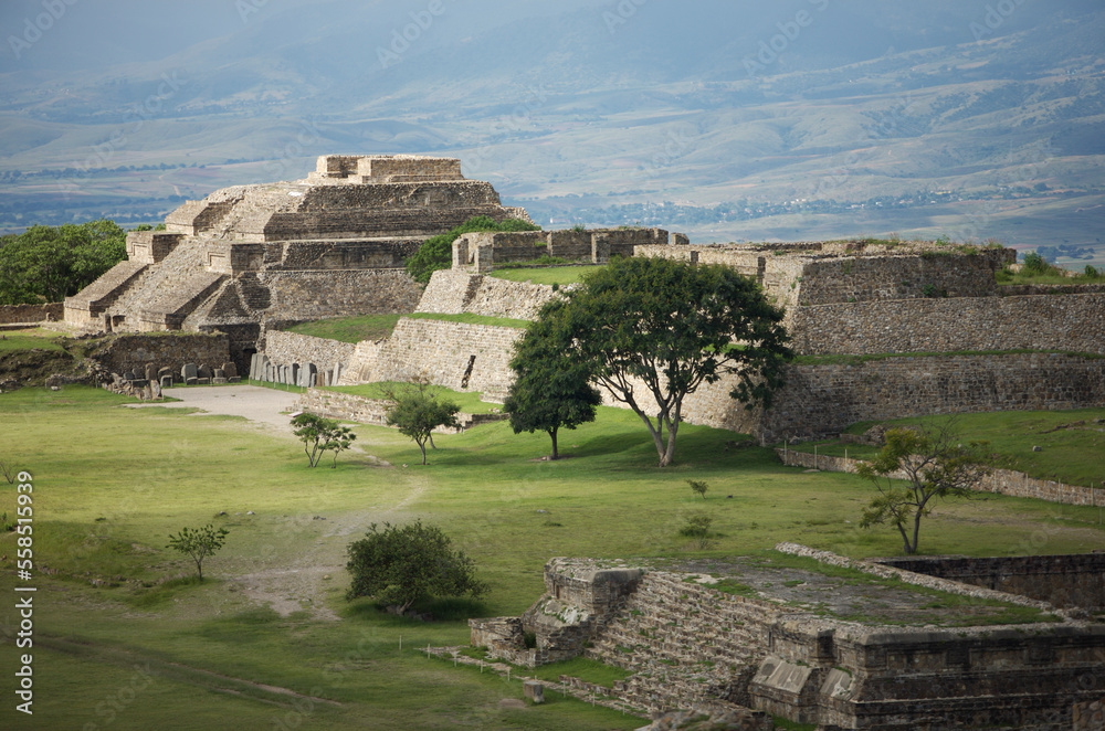 Los Danzantes, or The Dancers building, in the ancient Zapotec city of ...