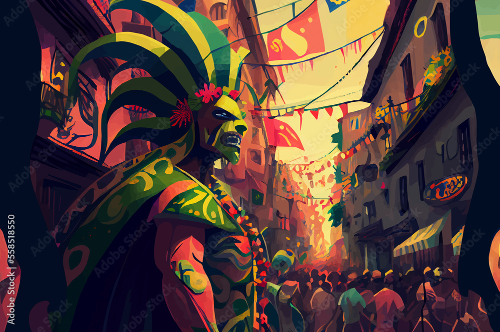 carnival in the city illustration