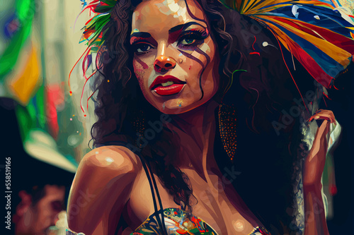 Woman in Brazilian annual carnival festival