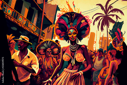 BRAZILIAN STREETS AT THE RIO DE JANEIRO CARNIVAL