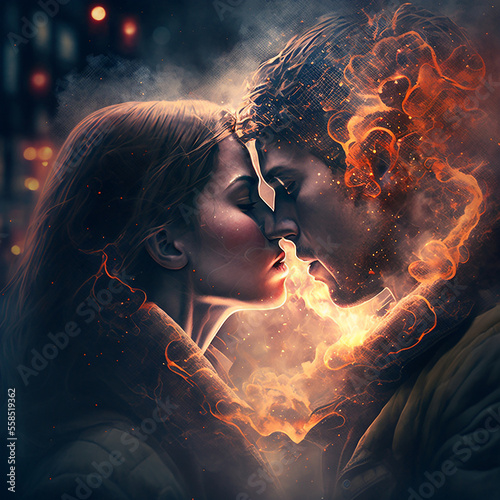 Heated Kiss AI Generated