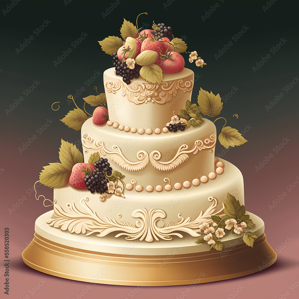 Wedding Cake Vector Art AI Generated