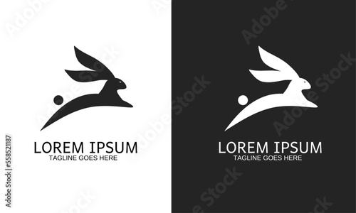 running rabbit logo template