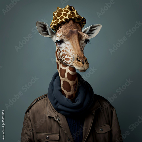 A giraffe is not a fashion accessory , giraffe portrait, generative ai © Fatih Nizam