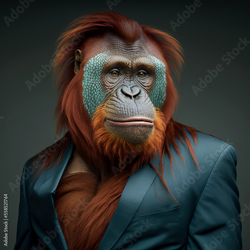 a orangutan is not a fashion accessory, orangutan portrait, generative ai © Fatih Nizam