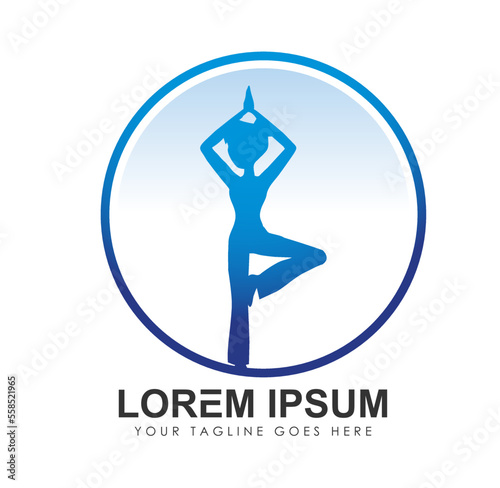 Yoga Fitness Logo vector icon