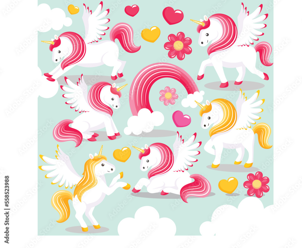 Unicorn valentines vector artwork Unicorn valentines vector artwork