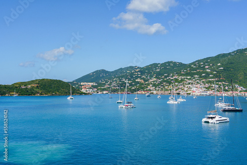 Catamarans in the harbor of Charlotte Amalie (from Havensight) at St. Thomas US Virgin Islands