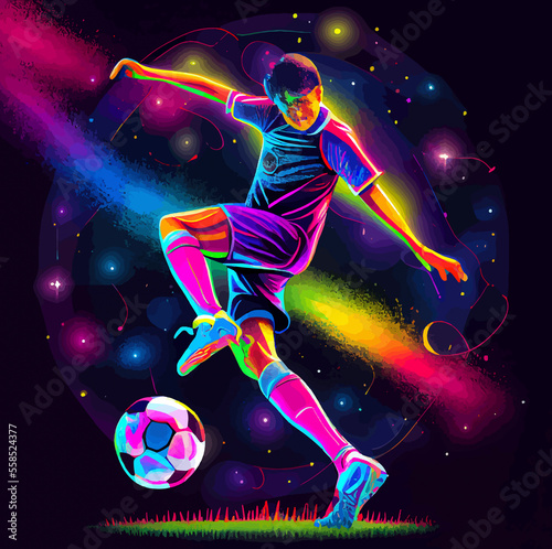 Soccer player colorful abstract illustration